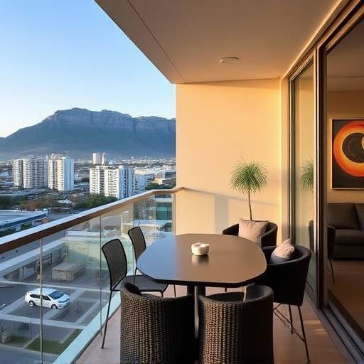 Modern apartment with balcony in Cape Town